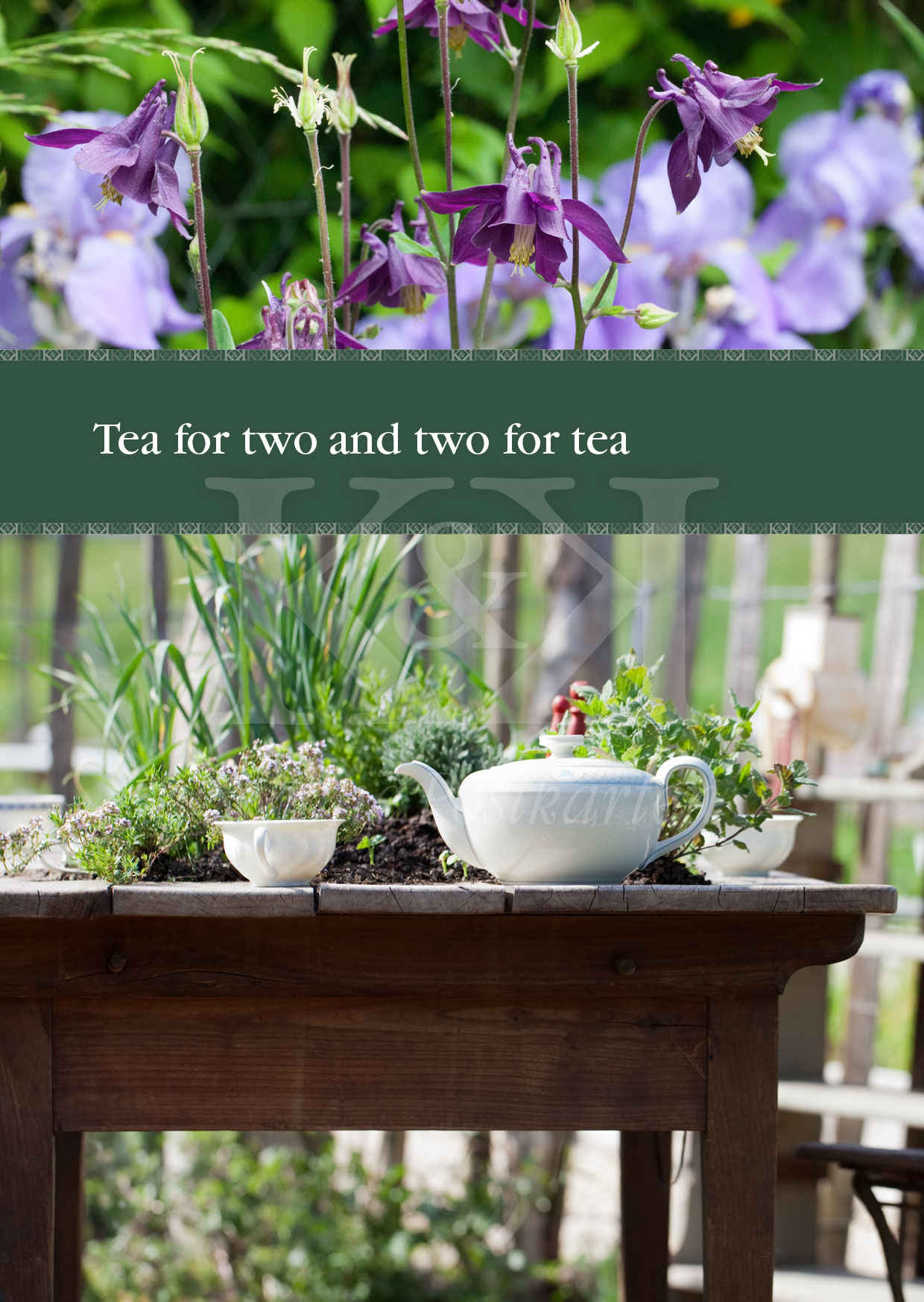 Nr. 11 · Tee im Garten: Tea for two and two for tea | © Schöne Postkarten