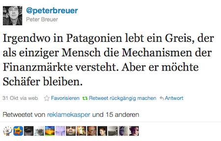 Finanzmärkte durchschaut. Quelle: https://twitter.com/#!/peterbreuer