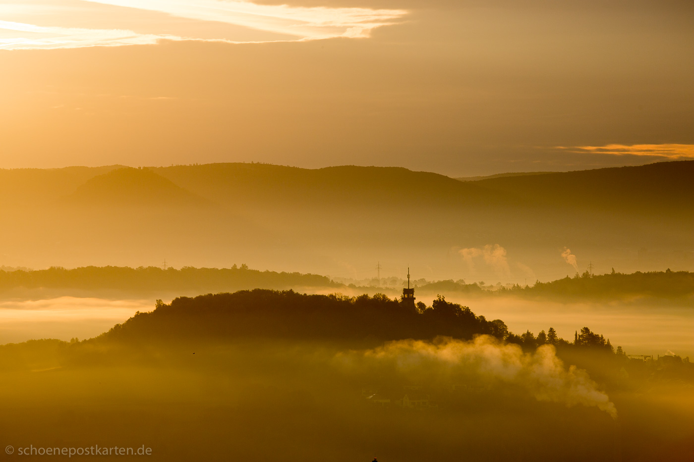 Morgenstimmung auf dem Steinenberg: Österberg und Albtrauf im Nebel | #nofilter #nophotoshop