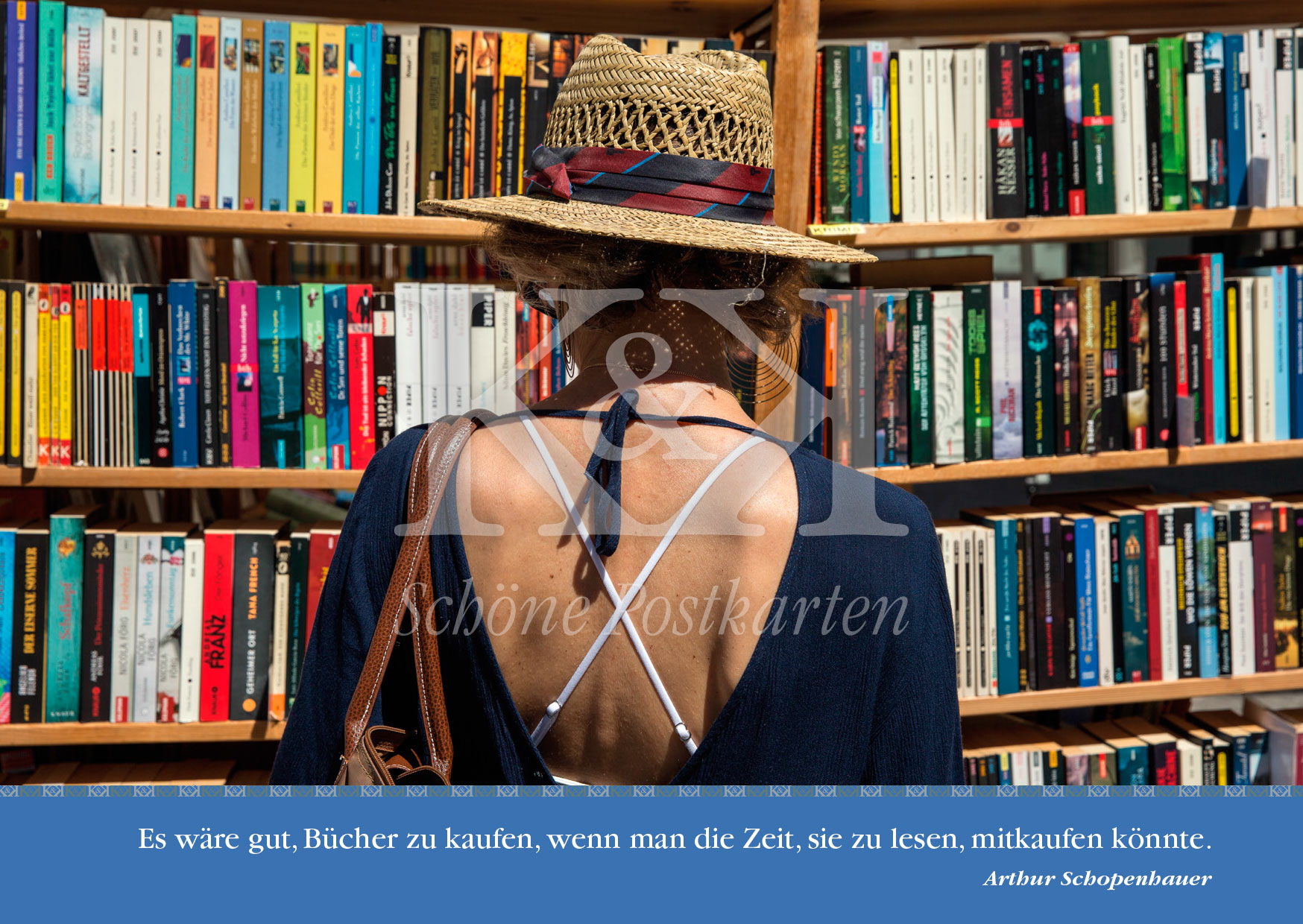 Rücken an Rücken beim Tübinger Bücherfest. Schöne Postkarte Nr. 230 · © 2018