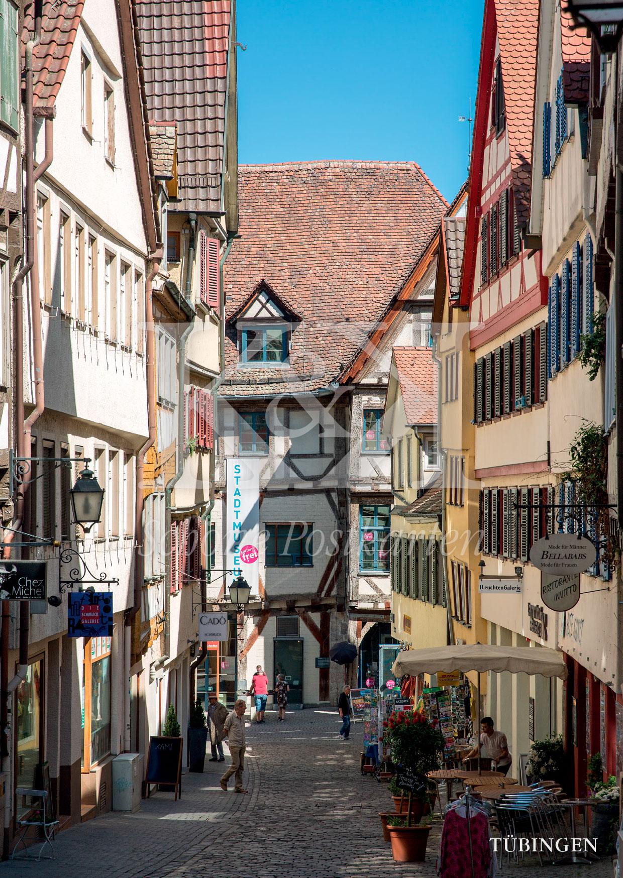 Schöne Postkarte Nr. 58 · Marktgasse in Tübingen · © www.schoenepostkarten.de